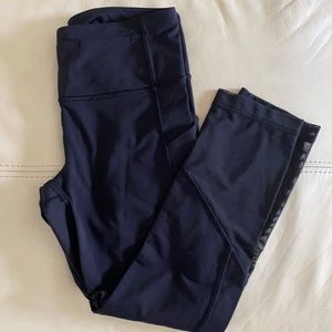 Black lululemon crop with mesh detail